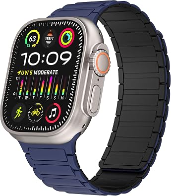 Magnetic watchband Compatible with Apple Watch Ultra 3/2/1 Band 49mm 46mm 45mm 44mm 42mm 41mm 40mm 38mm sport Silicone Replacement Wristband Strong Magnet link for iWatch SE 3/2/1 & Series 11 10 9 8 7 6 5 4 3 2 1