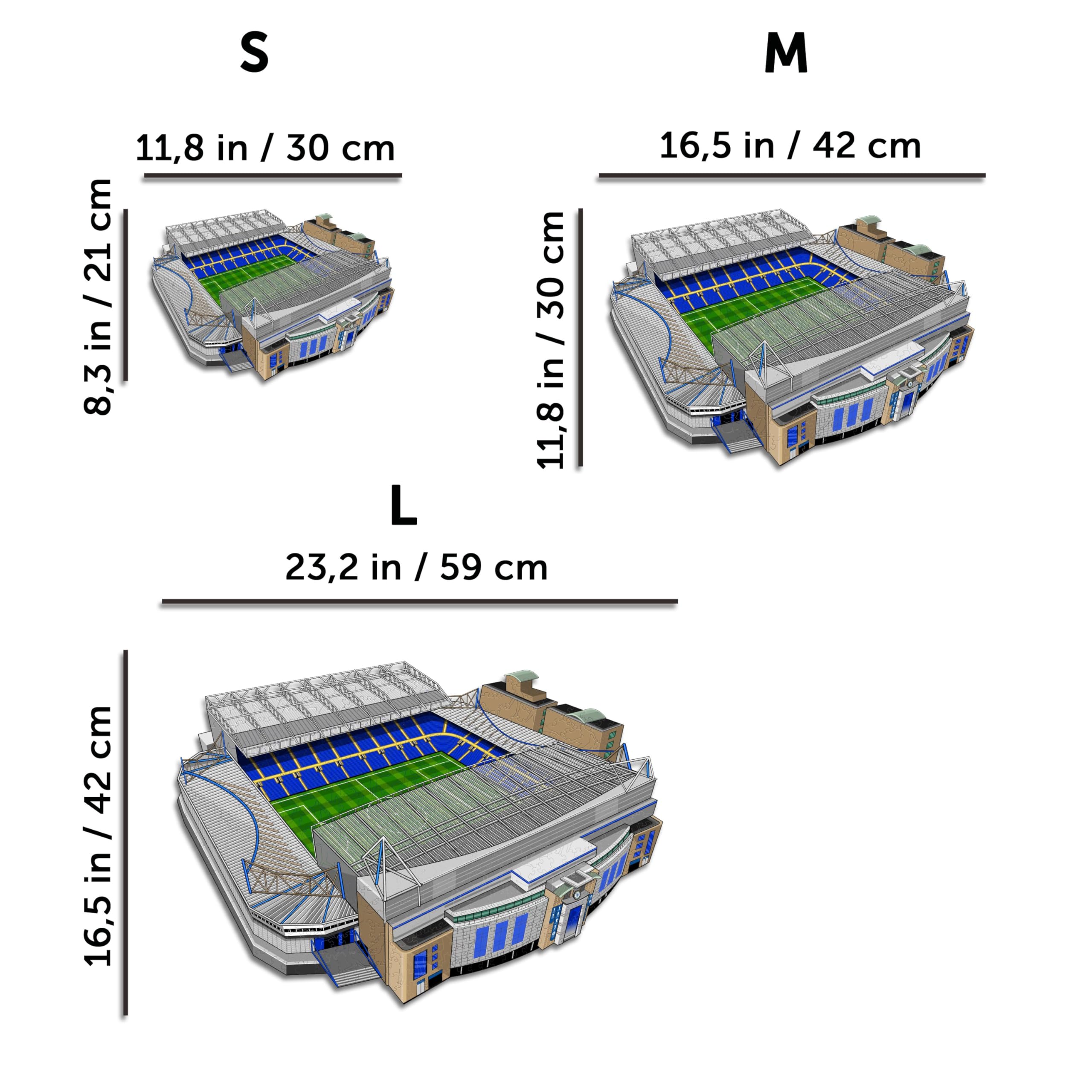 Iconic Puzzles, Chelsea FC Stamford Bridge, 100% ekologiczne drewniane puzzle z oficjalną licencją, rozmiar M, 270 sztuk