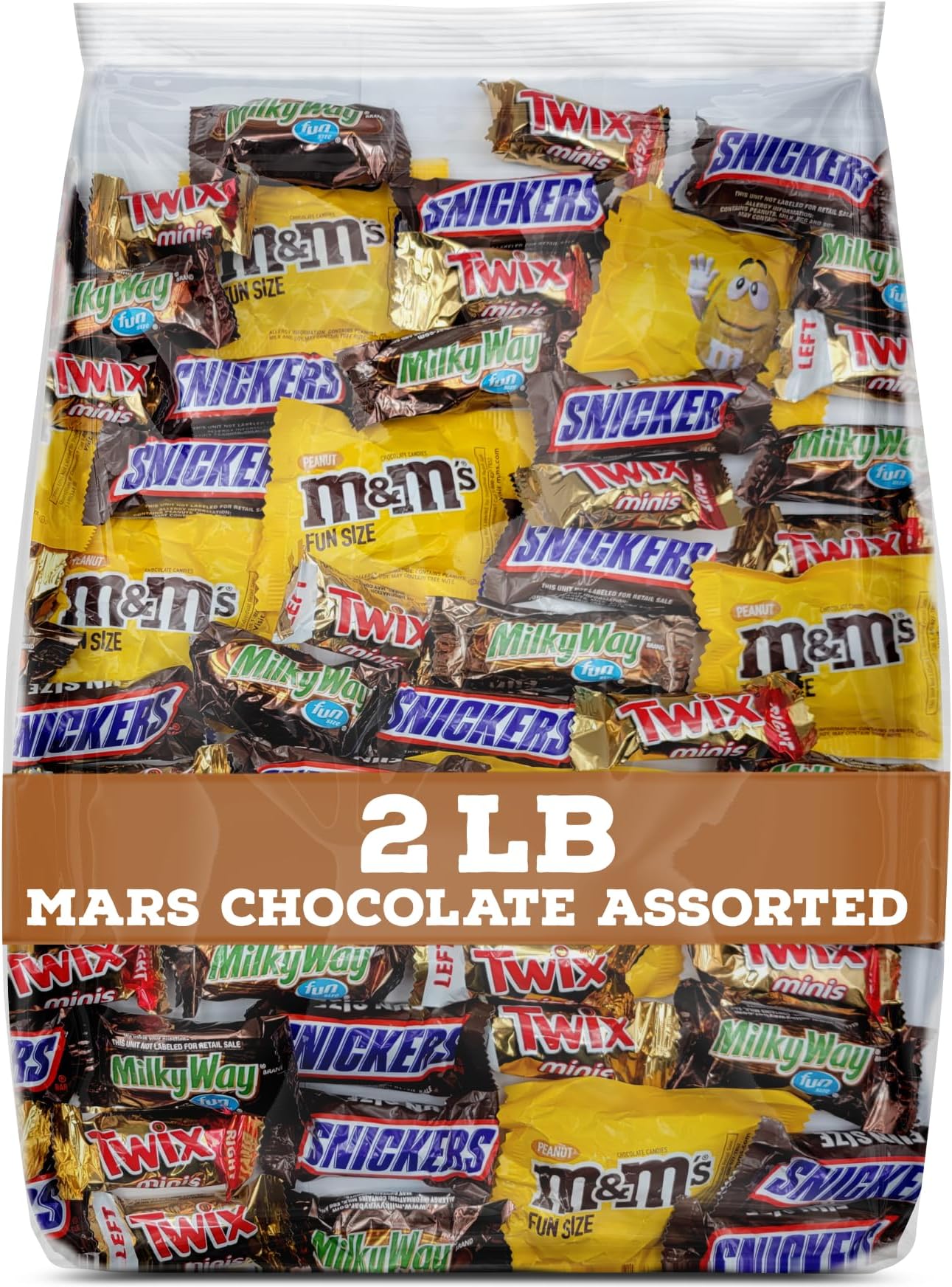 Chocolate Assorted Mix Bulk Pack - Twix, Milky Way, M&Ms, and Snickers Fun Size Individually Wrapped Milk Chocolates - Variety Pack - 2 Pound