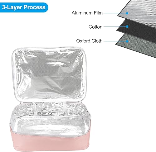 Miniatura 9 de PATIKIL Lonchera térmica de 11 x 8.7 x 2.8 pulgadas, lonchera impermeable con asa, bolsa de almuerzo portátil para almacenamiento de alimentos para