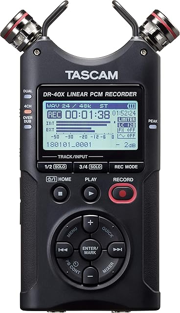 Tascam DR-40X Portable 4-Track Audio Recorder
