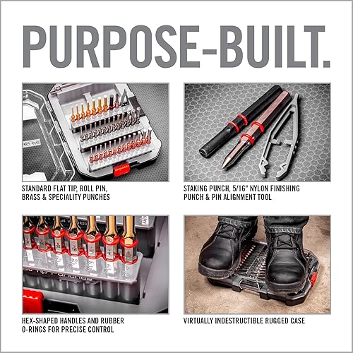 Miniatura 8 de Real Avid Juego de punzones, kit de herramientas de armería con juego de punzón de perno, juego de punzón de metal de punta plana, juego de punzón