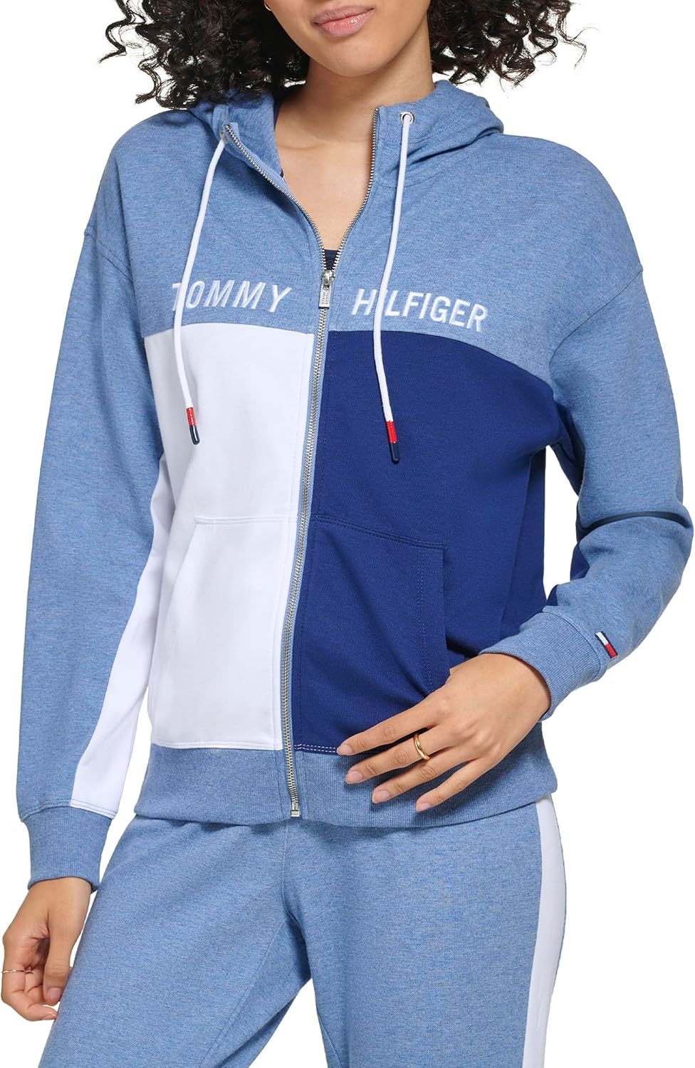 Tommy Hilfiger Women's Color Block Side Strip Tapered Jogger Sweatpants