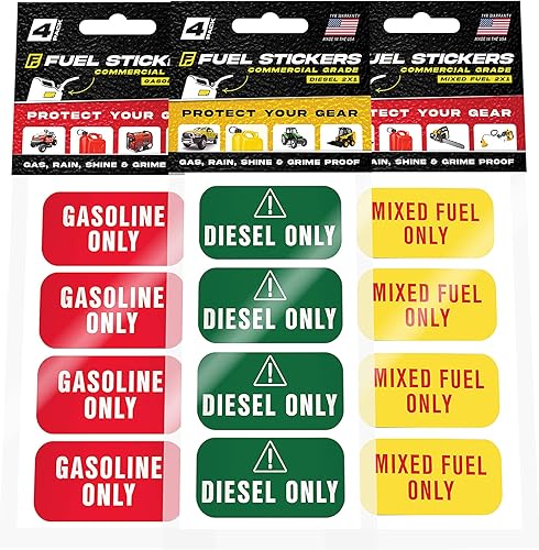 Solo diésel, combustible mixto y solo gas, 20 etiquetas de cada tipo, equipos de energía de combustible para exteriores, tanques de combustible,