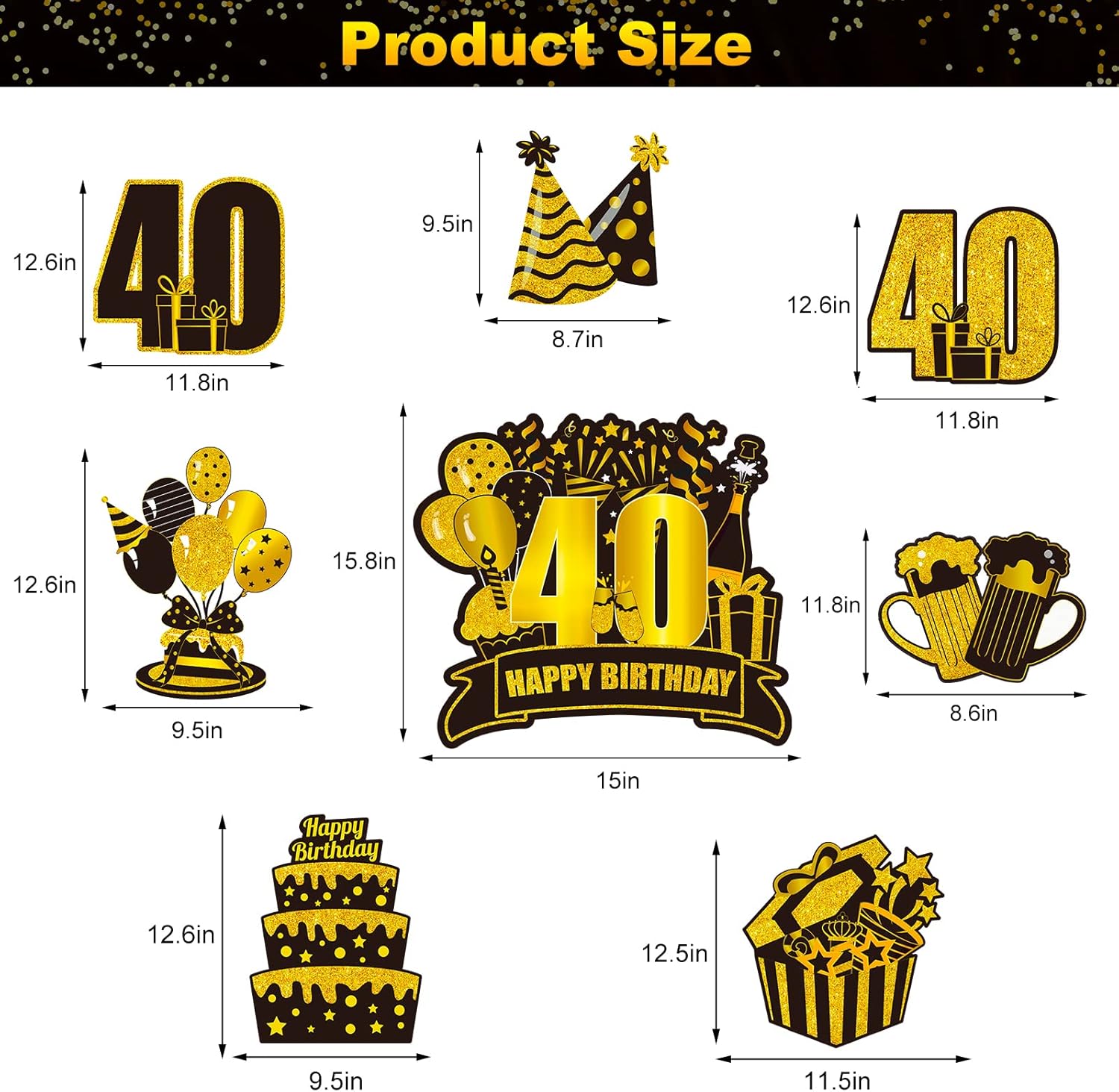 Buy 40th Birthday Yard Sign Large Black Gold 40th Birthday Decorations 40 Happy Birthday Yard