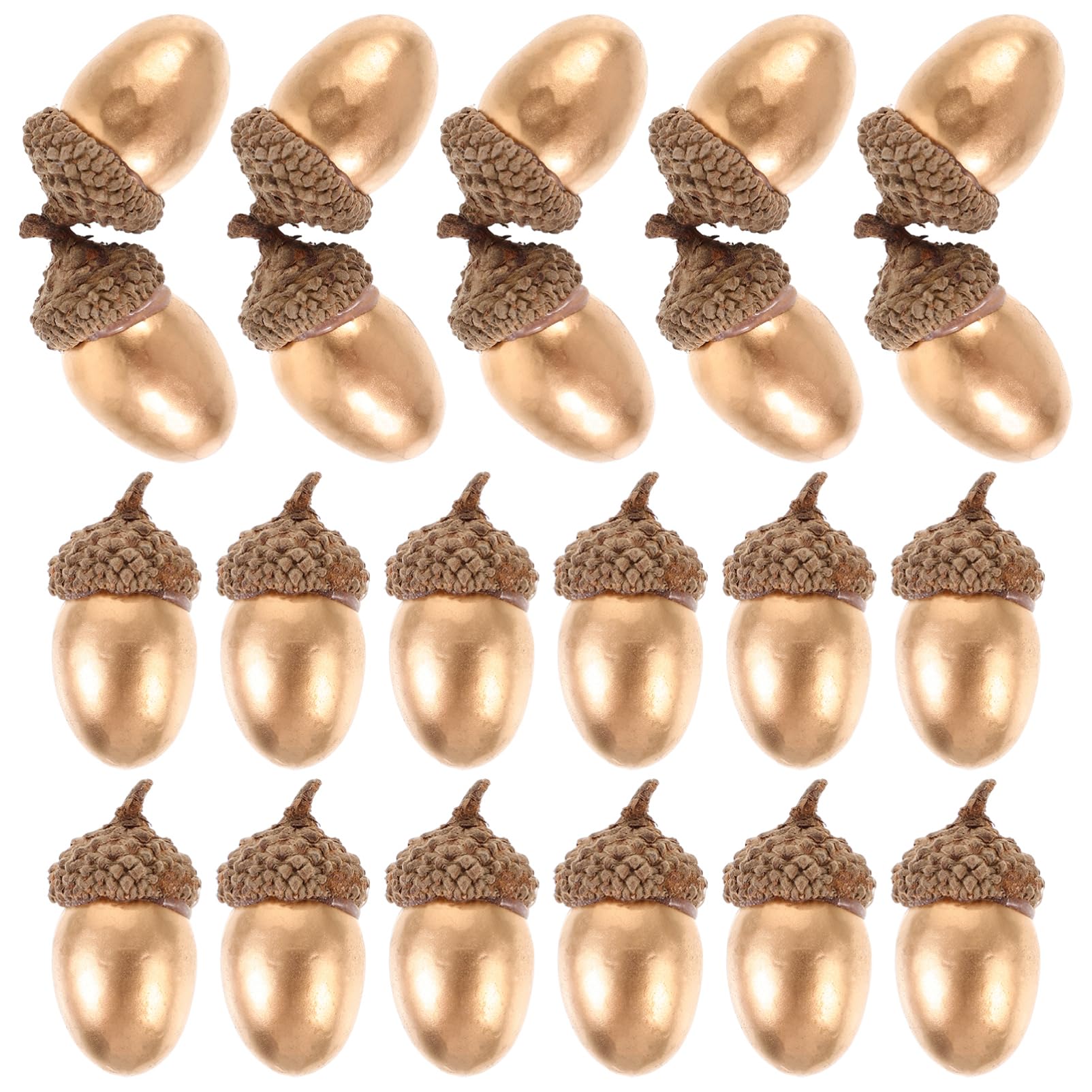POPETPOP 5 Ensembles Accessoires Photo De Décorations De Noël De Glands Simulés Décorations d'halloween Décorations d'automne pour La Maison Faire La Fête Faux Mousse Golden 40 Pièces * 5