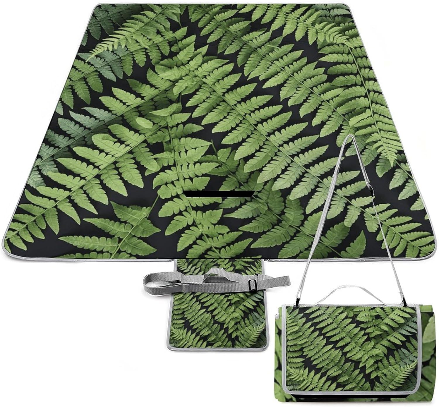 Outdoor Picnic Blanket Extra Large Beach Blanket Waterproof Picnic Mat Natural Plant Silhouette Camping Blanket Portable with Carry Strap Park Blanket for Grass Camping Park