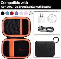 Vista 3 de Funda rígida compatible con altavoz portátil JBL GO 4 GO 3 (funda negra)