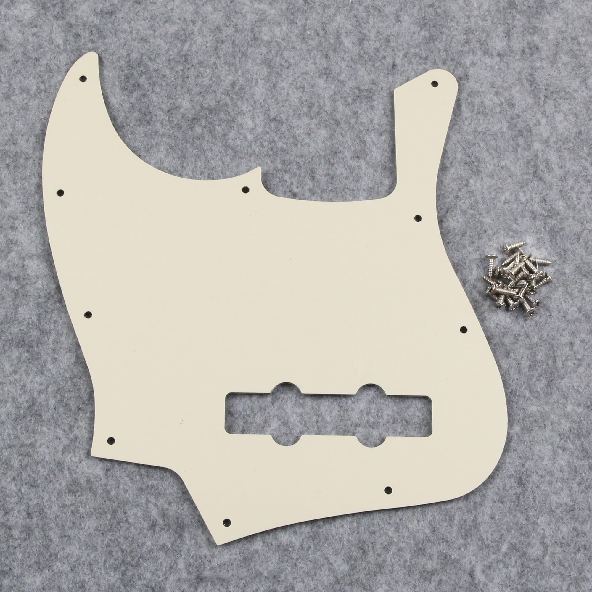 FLEOR 10 trous JB Bass Pickguard 4Ply Scratch Plate sans encoche Truss Rod pour Standard 4 Cordes Modèle JB Bass Guitar, Aged Pearl