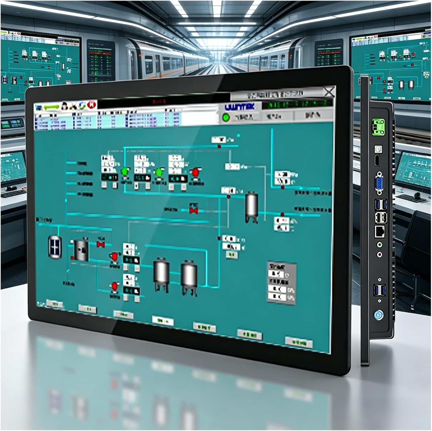 18.5" Commercial Panel PC, IP65 All-in-One Touchscreen, Windows 10, Ideal for Digital Signage & Kiosks