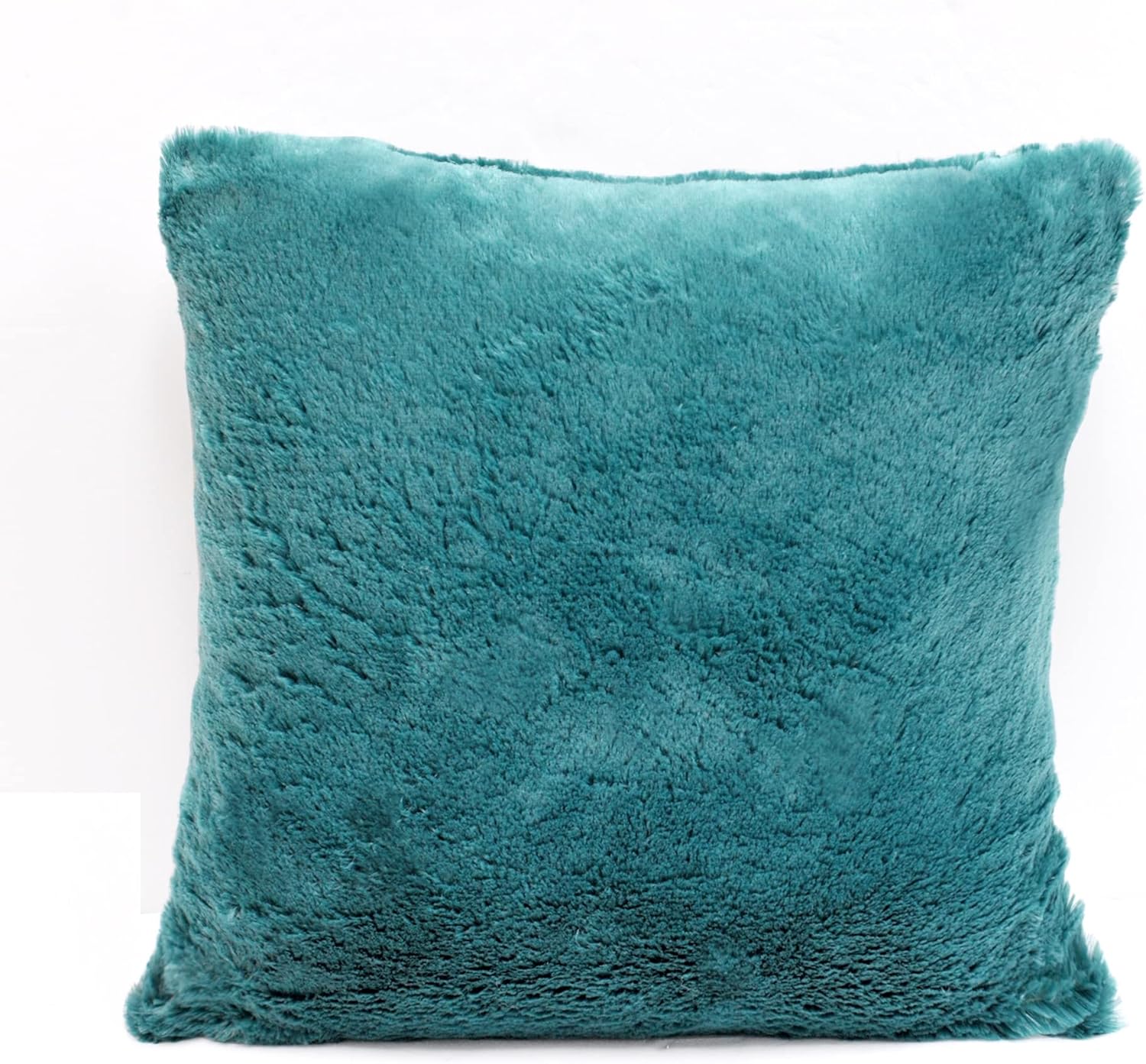 Faux Fur Decorative Square Throw Pillow Covers 20 x 20 Inches Set of 4, Plush Fluffy Fuzzy Soft Luxury Cushion Case Pillowcase for Couch Bed Car Bedroom Living Room, Deep Lake