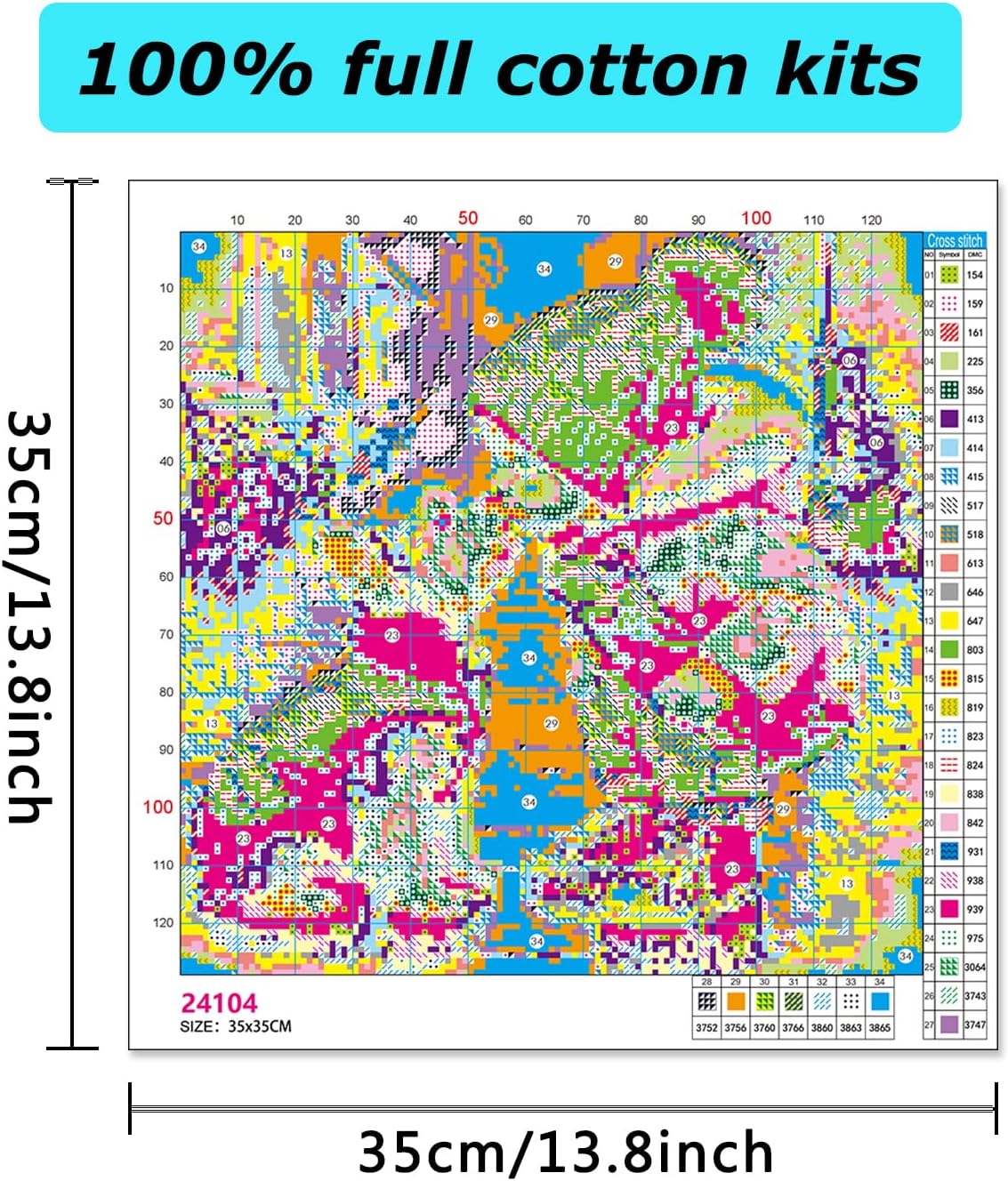 Animal Dog Stamped Cross Stitch Kits for Beginners,Kiss Dog Needlepoint Counted Cross Stitch Kits for Adults,Easy Prestamped Boy Pattern Needlepoint Kit Crafts for Home Decor Gifts 14X14 Inch. - Image 2