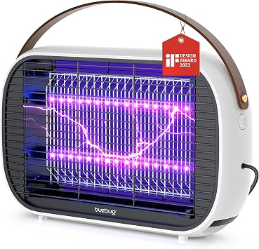 Buzbug LED Bug Zapper Indoor, 50000 H Long-Lasting LED, Energy Saving & Dual Band Attraction, High-Voltage Electric Mosquito Zapper, Fly Trap Mosquito Trap, Fly Killer -MA015B