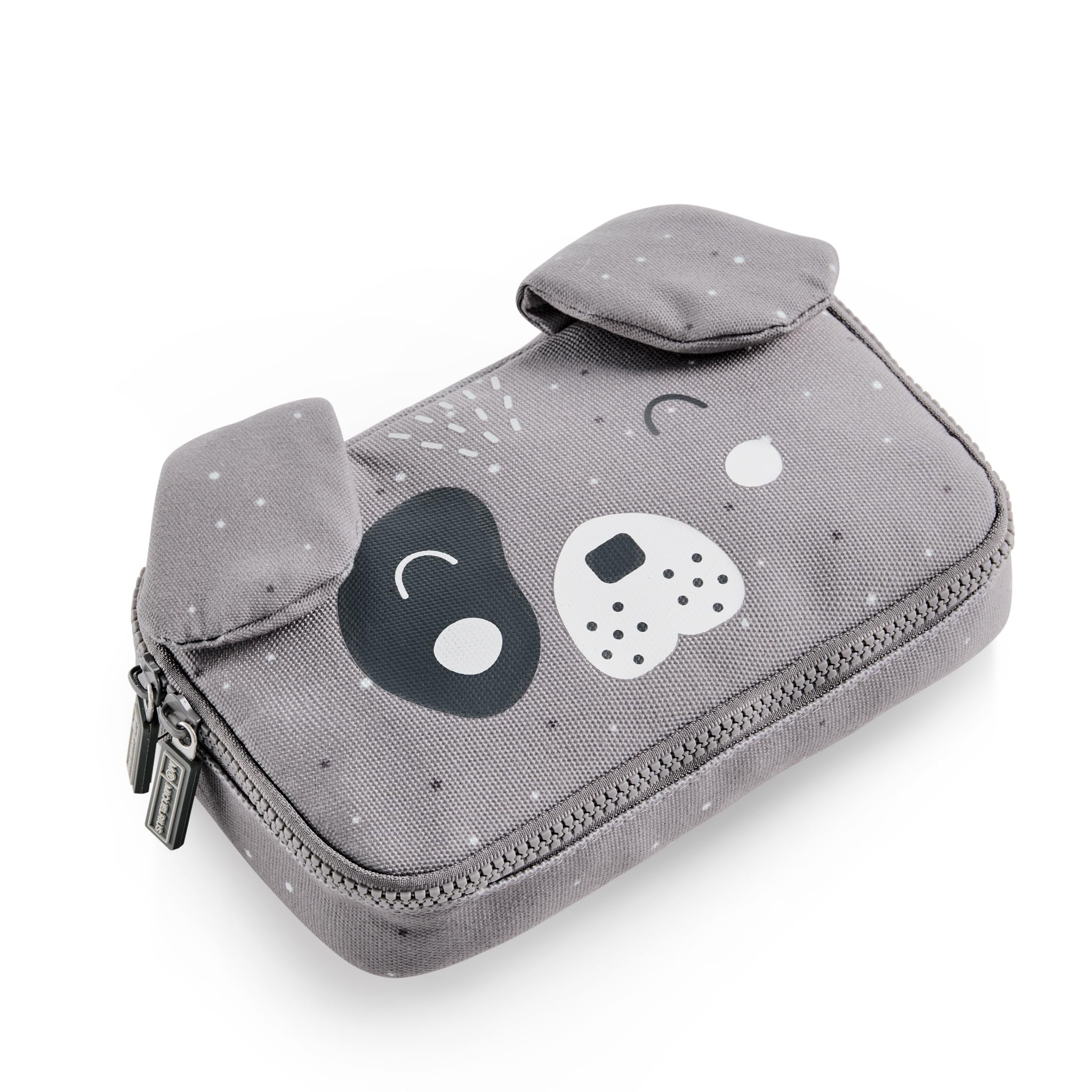 Miquelrius - Pencil case with a Compartment, Rectangular School case, Grey, 210 x 120 x 45 mm, Dog