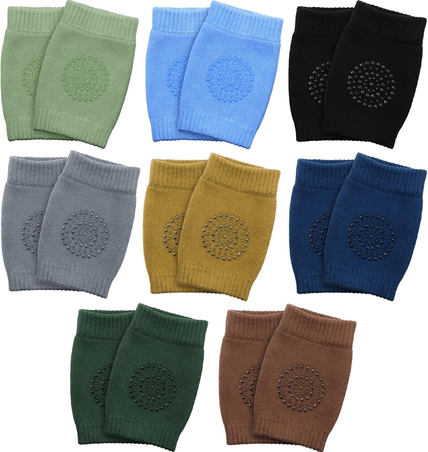 SATINIOR 8 Pairs Unisex Baby Crawling Anti-Slip Knee Pads Toddler Knee Protectors Learn to Crawl Socks Leg Warmers