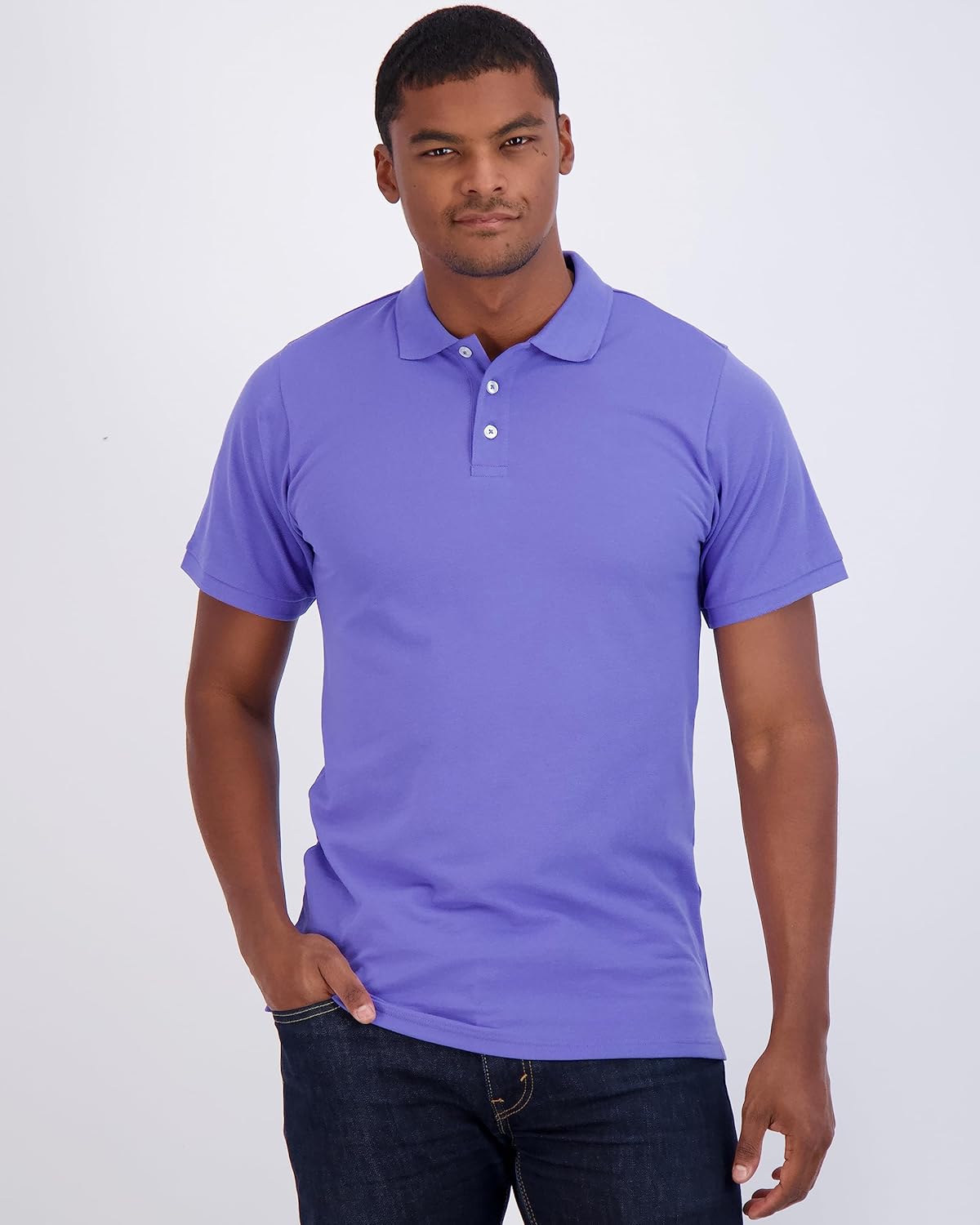 Real Essentials 3 Pack: Men's Cotton Pique Short Sleeve Polo Shirt - Performance Polo (Available in Big & Tall) - Image 2