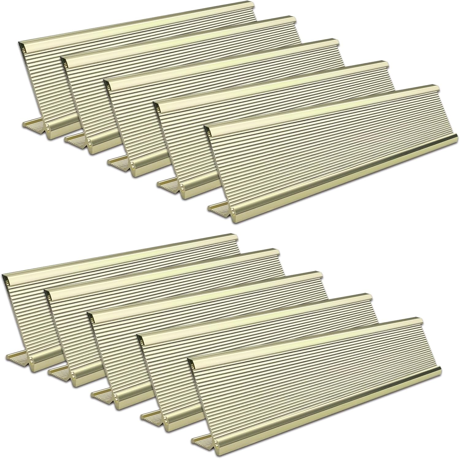 10 Pack 2" x 8" Aluminum Desk Name Plate Holder, Office Name Plate Holder for Desks, Desk Sign Holder for Office Conference, Meeting Room or Other Business Event (Silver)
