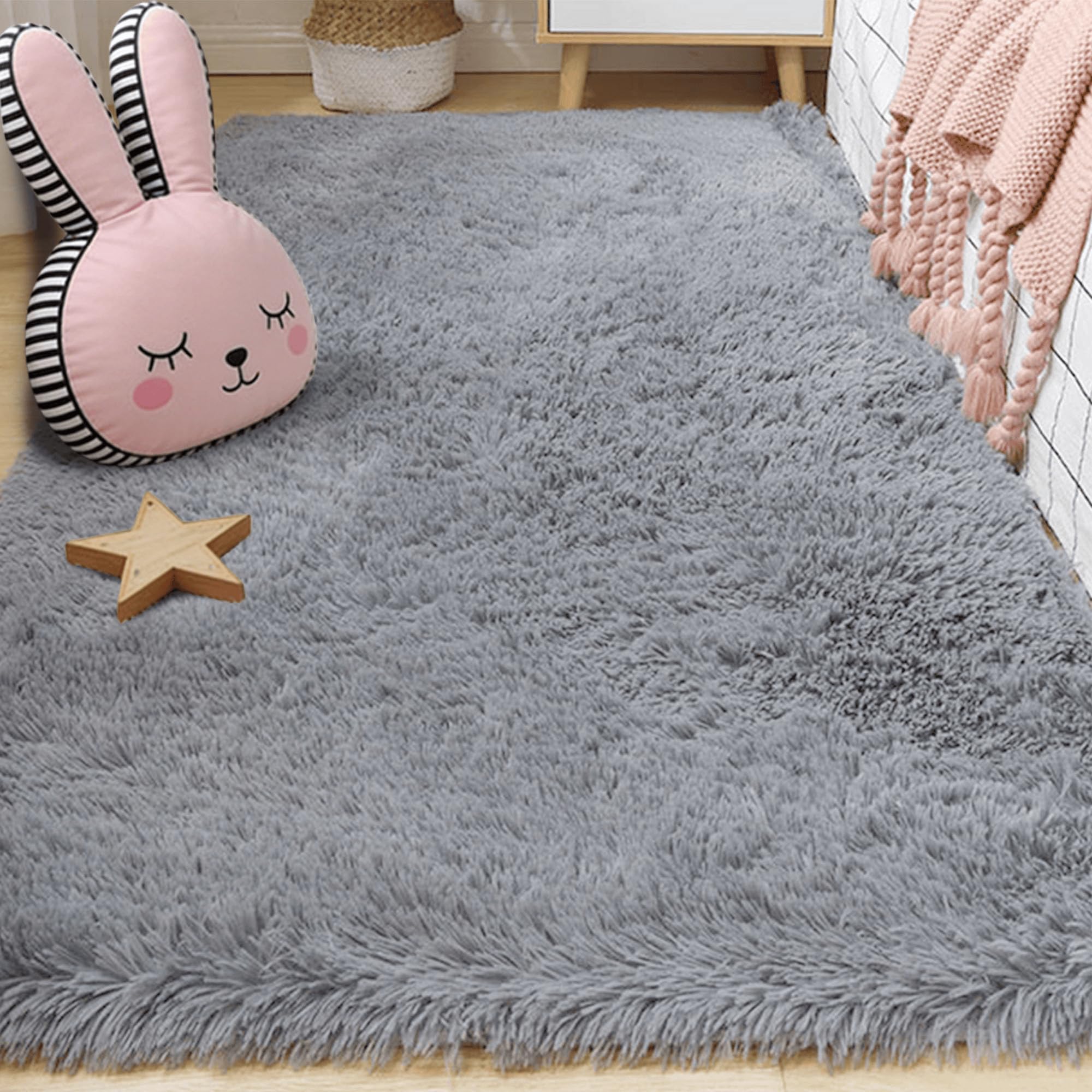 Amazon.co.jp: ラグ 100 x 100 cm 無地高密度シャギーラグア防音厚手撥