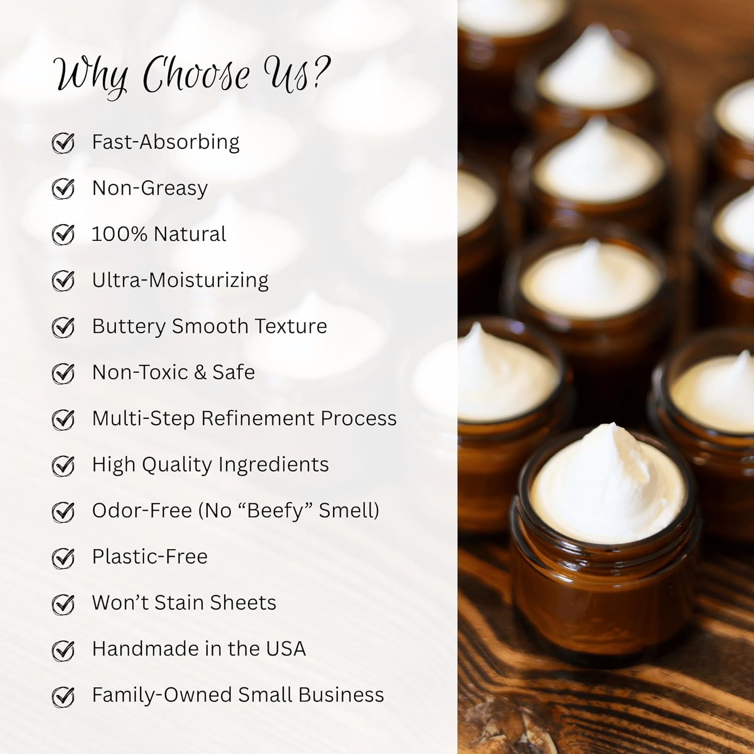 Handmade, 100% Grass-fed Beef Tallow for Skin, Organic Jojoba Oil, Natural Tallow Face Moisturizer for Eczema Relief, Dry Skin, Diaper Rash - 2 oz (Orange & Vanilla)