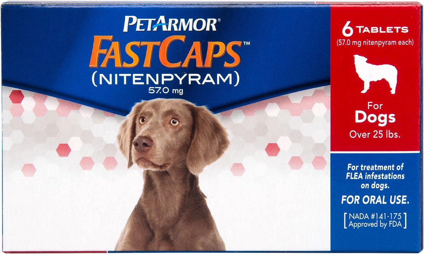 PetArmor FastCaps (nitenpyram) Oral Flea Control Medication, 25 lbs and Over, 6 count