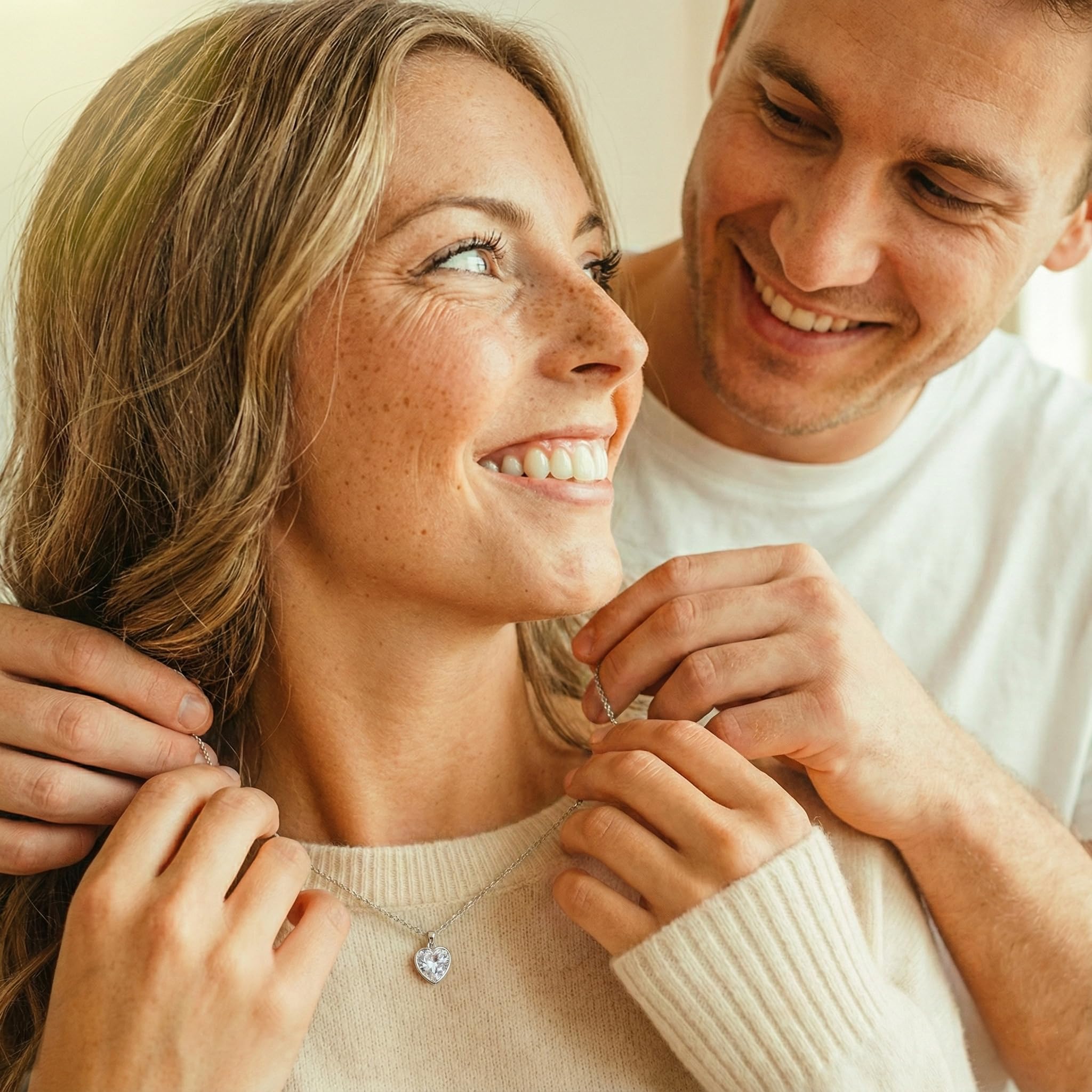 Herzkette Silber 925/Gold vergoldet Halskette Damen Ich liebe Dich Kette | Herzanhänger mit Zirkonia-Herz Schmuck Gravur Geschenke für Frauen Freundin Sie zum Geburtstag Hochzeitstag Jahrestag