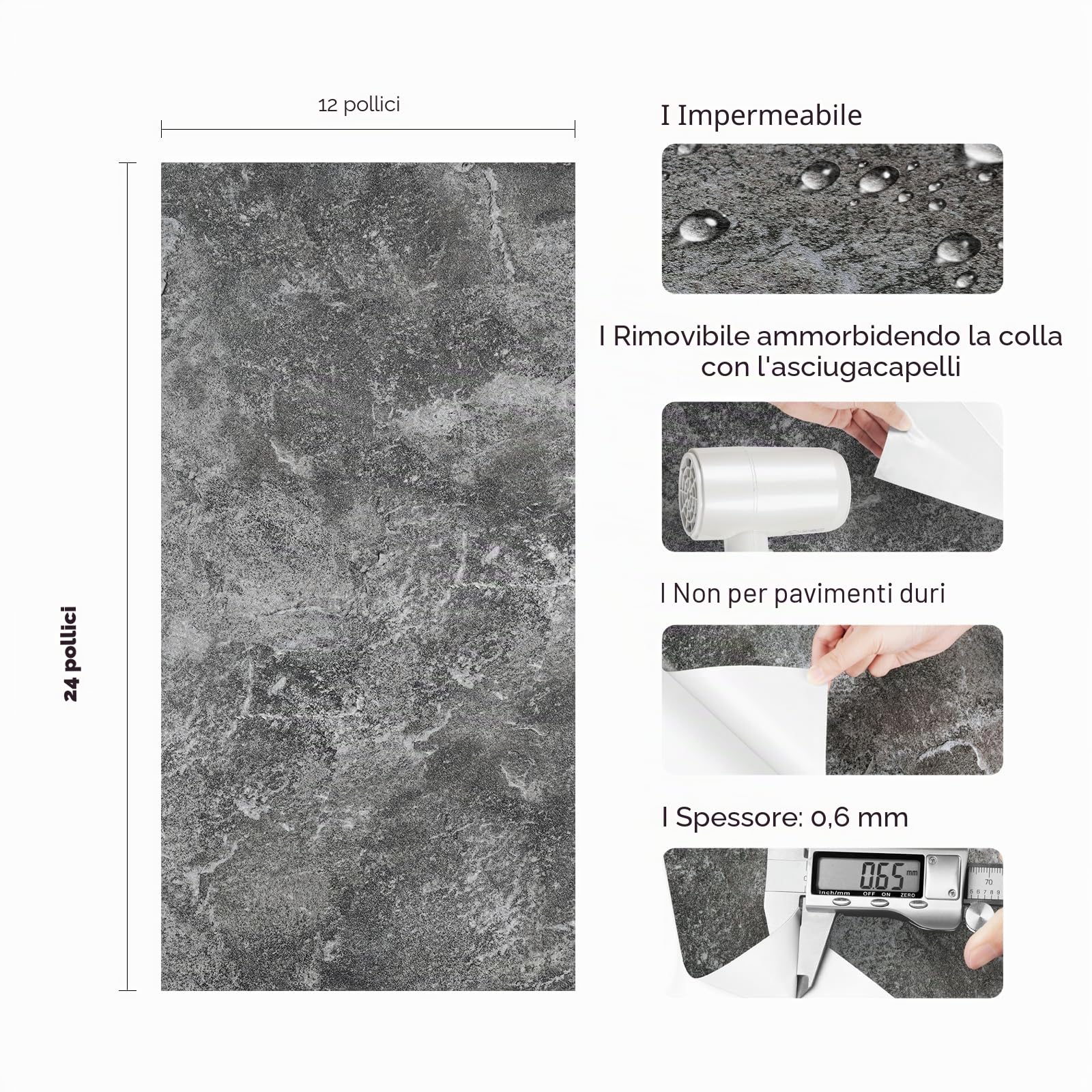 Livelynine 16 Piastrelle Adesive Bagno Grigio Mattonelle Adesive Cucina Per Muro 60x30cm Adesivi per Piastrelle Bagno Effetto Marmo Pannello Paraschizzi Cucina Adesivo Piastrelle Adesive Pavimento