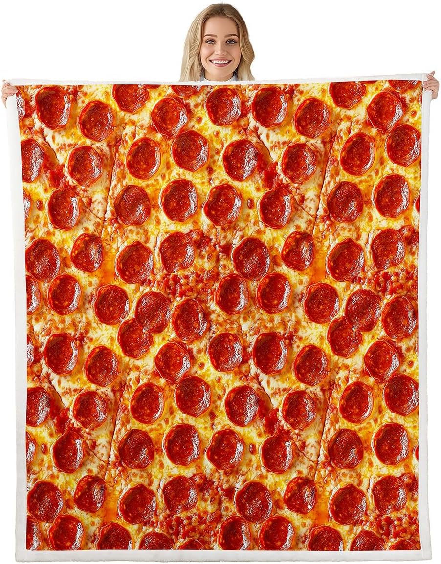 Feelyou Pizza Sherpa Blanket Twin 60"x80" Boys Girls Gift Sofa Warm