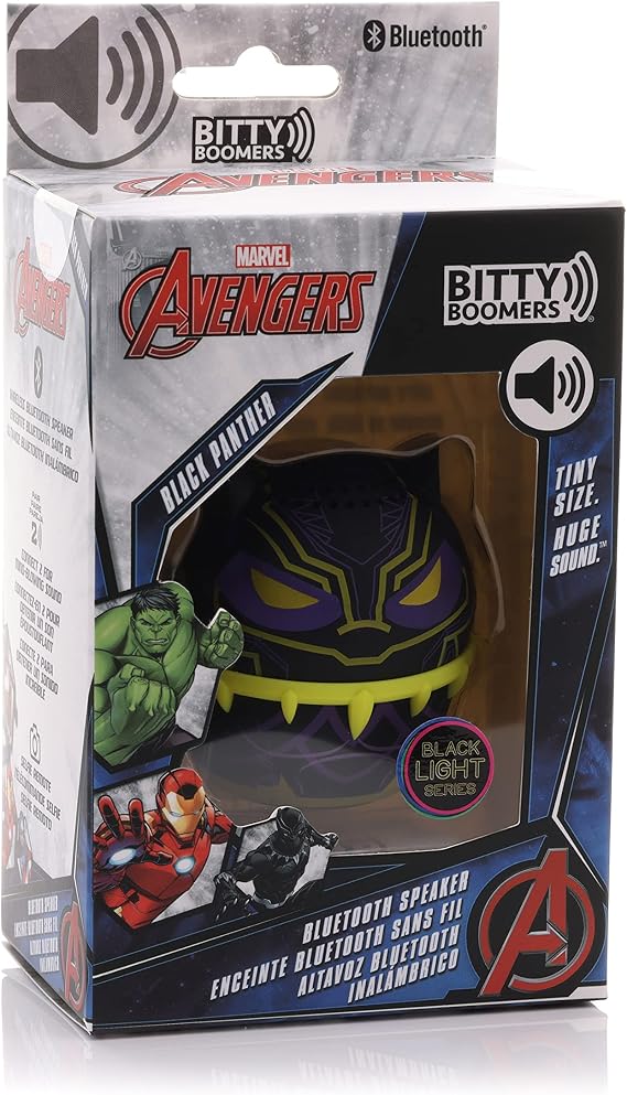 Bitty Boomers Marvel Black Panther Blacklight - Mini Bluetooth Speaker