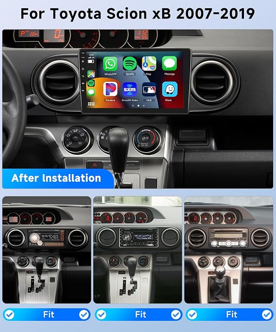 [6+128G]-8Core Car Stereo for Toyota Scion xB 2007-2019 Wireless Carplay Android Auto,9 IPS Touch Screen,Android/GPS/WiFi/32EQ DSP/59UI/Bluetooth5.0/SWC/Backup Camera&Mic for Scion Radio