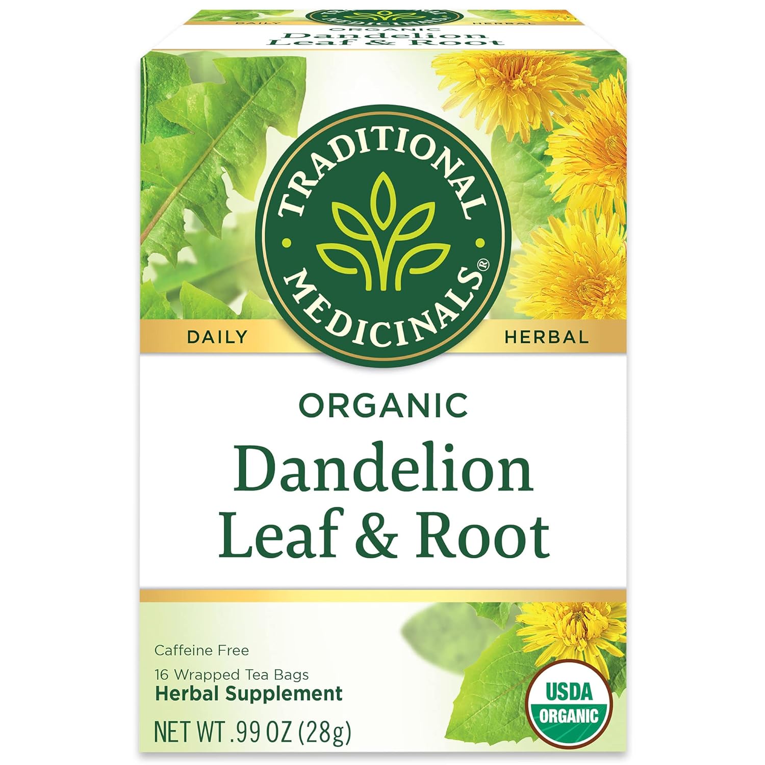 Traditional Medicinals Organic Dandelion Leaf & Root Herbal Tea, Supports Kidney Function & Healthy Digestion, (Pack of 3) - 48 Tea Bags Total - Image 3