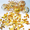 Party Propz Golden Balloons For Decoration - 12 Pcs, Golden Confetti Balloons for Decoration | Party Decorations | Glitter Balloons Gold Balloons For decorations | Birthday Balloon gallery image