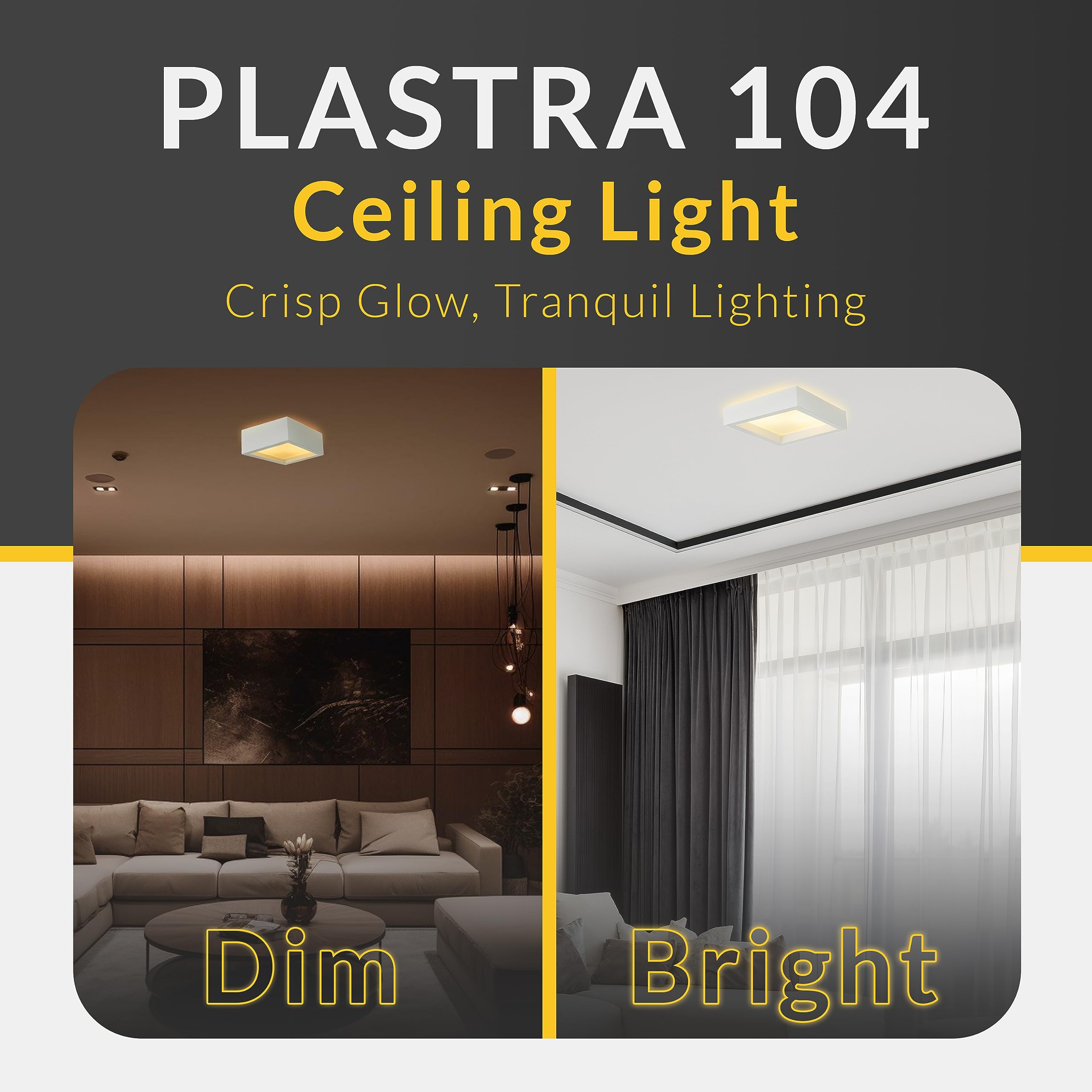 SLV luminaria de superficie de techo PLASTRA 104 / «spot», bañador de pared, proyector de techo, luminaria de techo, luminaria de superficie, iluminación interior / E27 25 W blanco