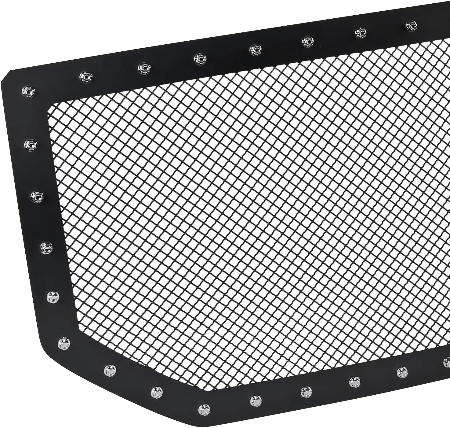 Spec-D Tuning Front Mesh Black Hood Grille Insert Rivet Style 1PC Compatible with 2016-2018 GMC Sierra 1500