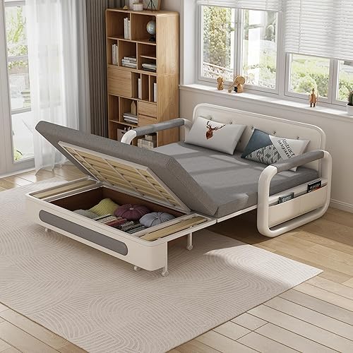Miniatura 5 de Luck Idea Sofá cama convertible, moderno sofá cama extraíble con cama extraíble, respaldo ajustable, sofá biplaza futón para muebles de sala de