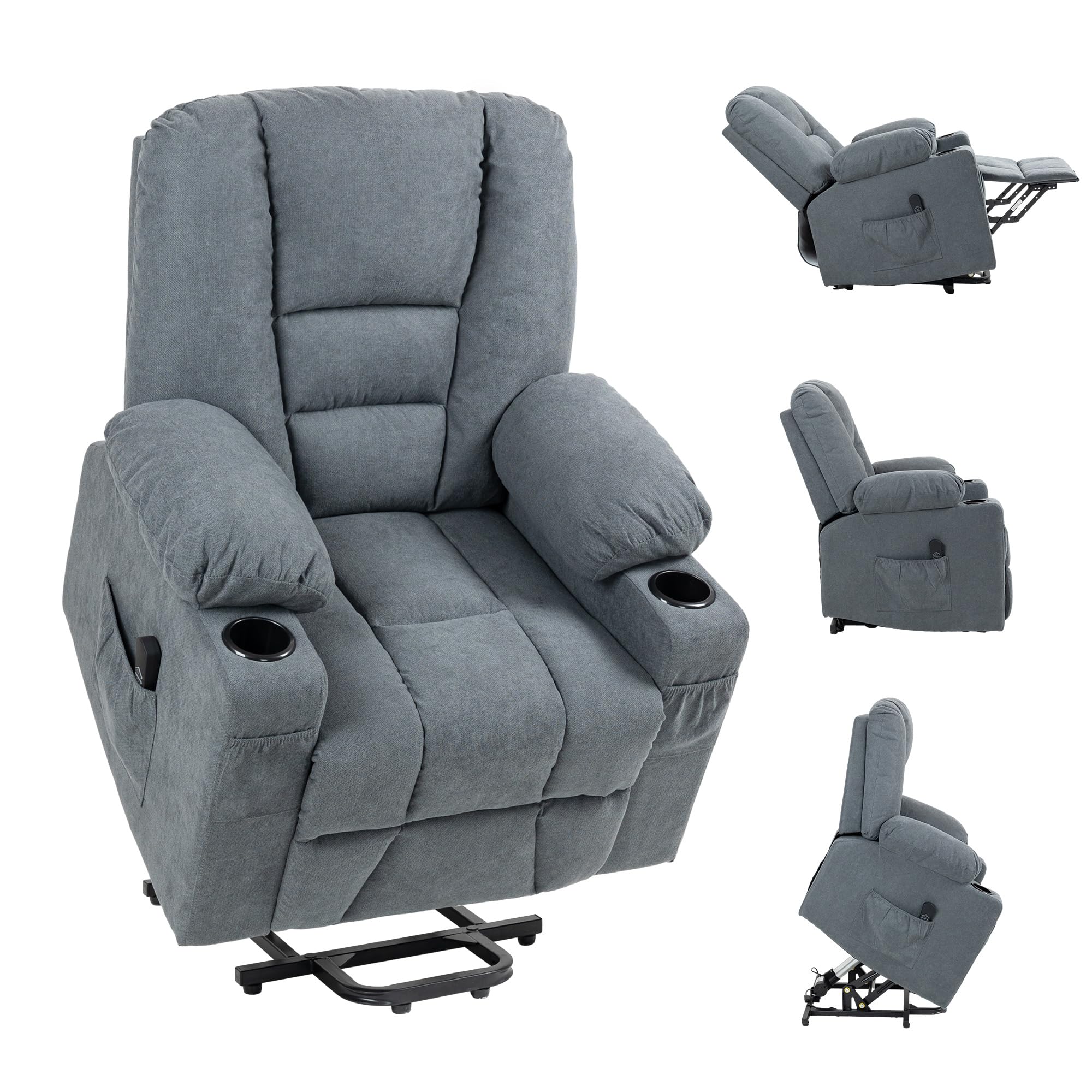 Homcom Riser And Recliner Chair W/ Remote, Lift Chair For Elderly, Grey