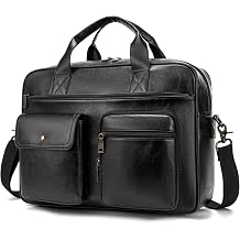 Briefcase for Men 15.6 Inch Laptop Messenger Bag Faux Leather Multi-Pocket Business Work Bag Waterproof Office Travel Tote