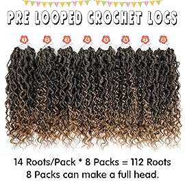 Fulcrum Goddess Locs Crochet Hair 12 Inch, 8 Packs New Faux Locs Crochet Hair for Black Women, Crochet locs with Curly Ends (12Inch (Pack of 8), T27)
