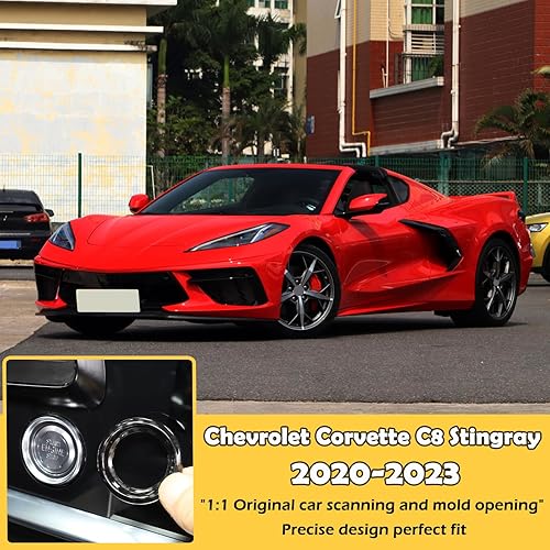 Vista 13 de CHEAYAR Cubierta decorativa para el botón de arranque del motor del automóvil compatible con Chevrolet Corvette C8 Stingray 2020-2023, cubierta