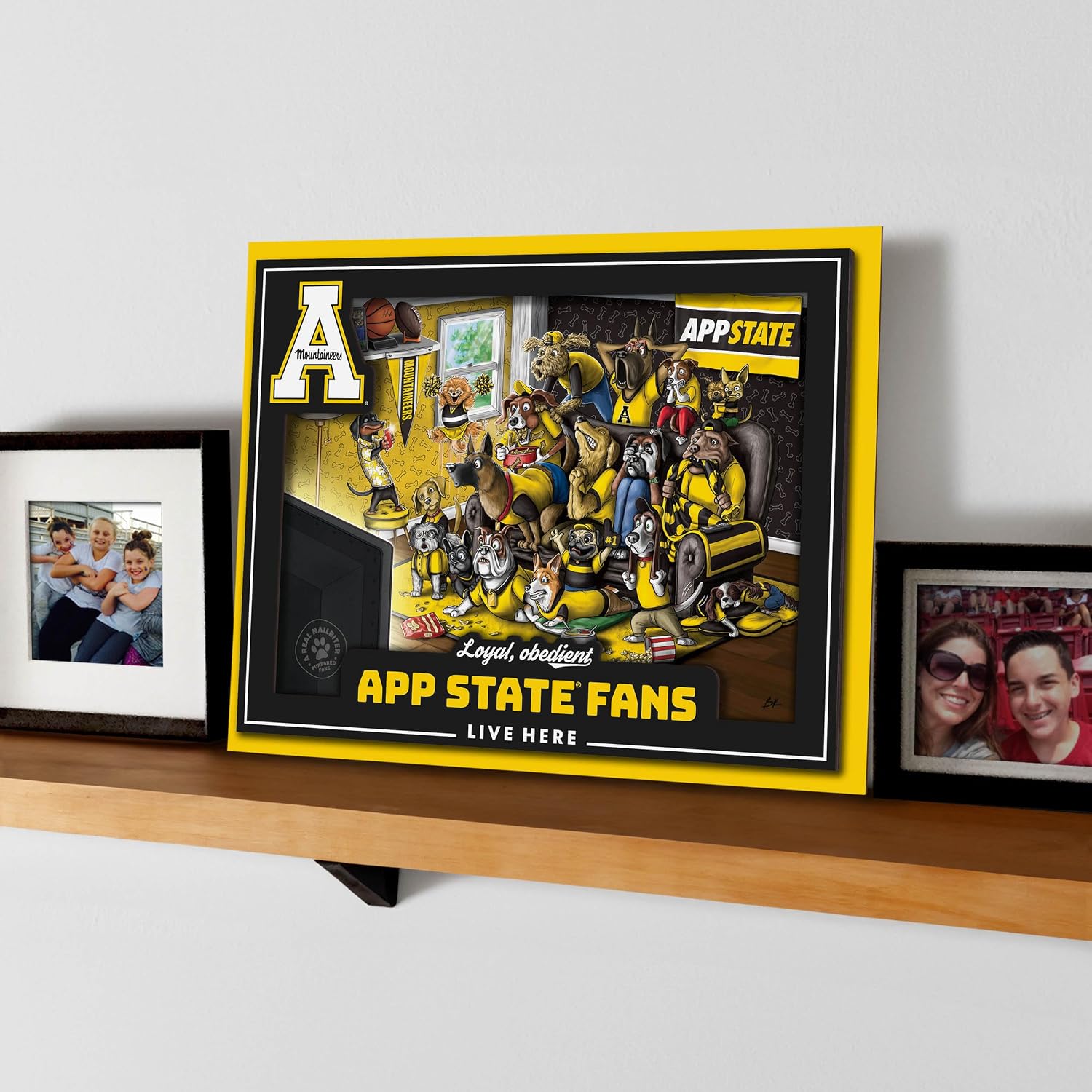 YouTheFan Officially-licensed NCAA Purebred 3D Wall Art - Humorous original hand-drawn cartoon artwork, multi-layer, funny gift, indoor team decor