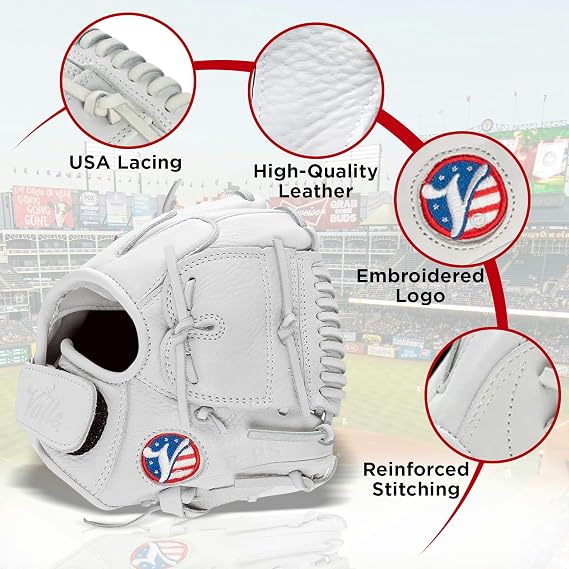 Valle Eagle 8S Strap-Back Small Pocket 8 Baseball Training Glove - Infield Soft Leather Mitt for Fielding - Practice Gear, Softball Trainer, Sports Essentials - Right or Left Hand Throw