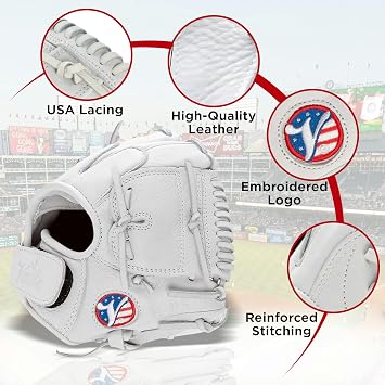 Valle Eagle 8S Strap-Back Small Pocket 8 Baseball Training Glove - Infield Soft Leather Mitt for Fielding - Practice Gear, Softball Trainer, Sports Essentials - Right or Left Hand Throw