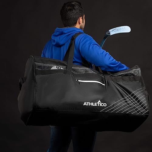 Miniatura 2 de Athletico Bolsa de lona de hockey  Bolsa de viaje grande de 35 pulgadas de hockey sobre hielo XXL para equipo y equipo con organizador incluido