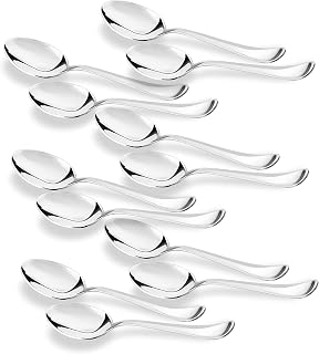Sumeet Stainless Steel Dessert/Table Spoon Set of 12 Pc (18.5cm L) (1.6mm Thick)