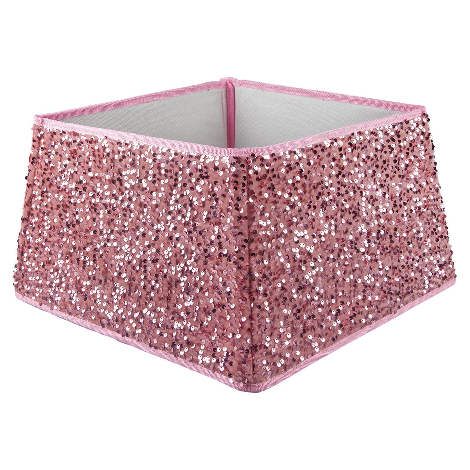 Vfm E-Store Rose Pink - Christmas Tree Skirt Folding Sequin Xmas Decoration X Stocking Filler Xmas Present Celebration Festive Winter Ornaments - 30. 2Cm