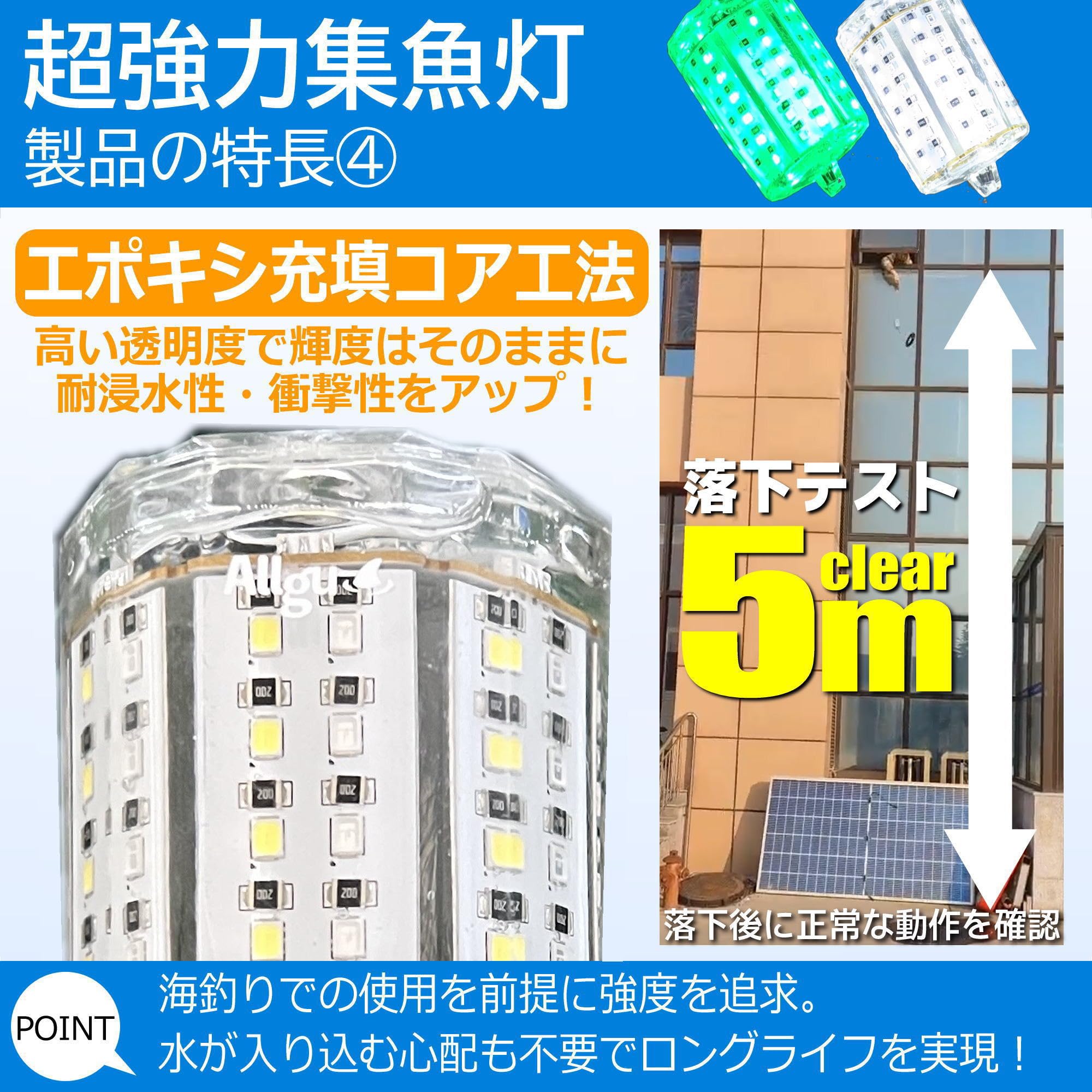 Amazon.co.jp: Allgu Super Strong Fishing Light 15W 2520 Lumens USB