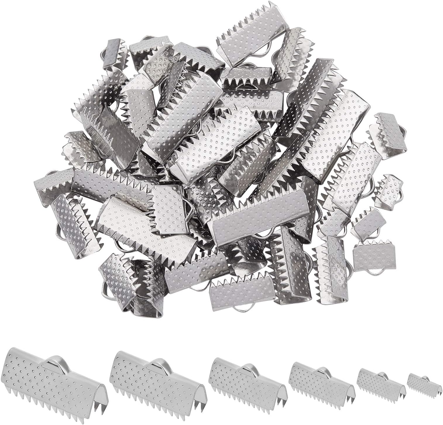 Healifty 100pcs Ruban En Métal Termine Bracelet Marque-page Pince Rose Cordon Termine Attaches Fermoirs Fermoirs En Cuir Se Termine à Sertir Pour Fabrication De Bijoux Artisanat 1cm (or