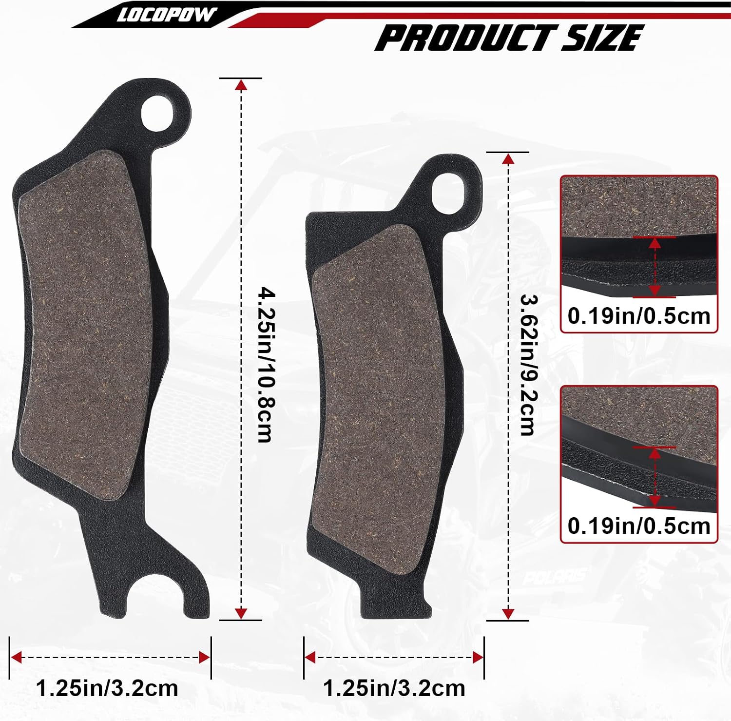 LOCOPOW Outlander Brake Pads for Can Am Outlander 450 500 570 650 700 800 850 1000 1000R Max PRO HD5 HD7 2013 2014 2015 2016 2017 2018 2019 2020 2021 OEM 705601014 705601015 Front Rear