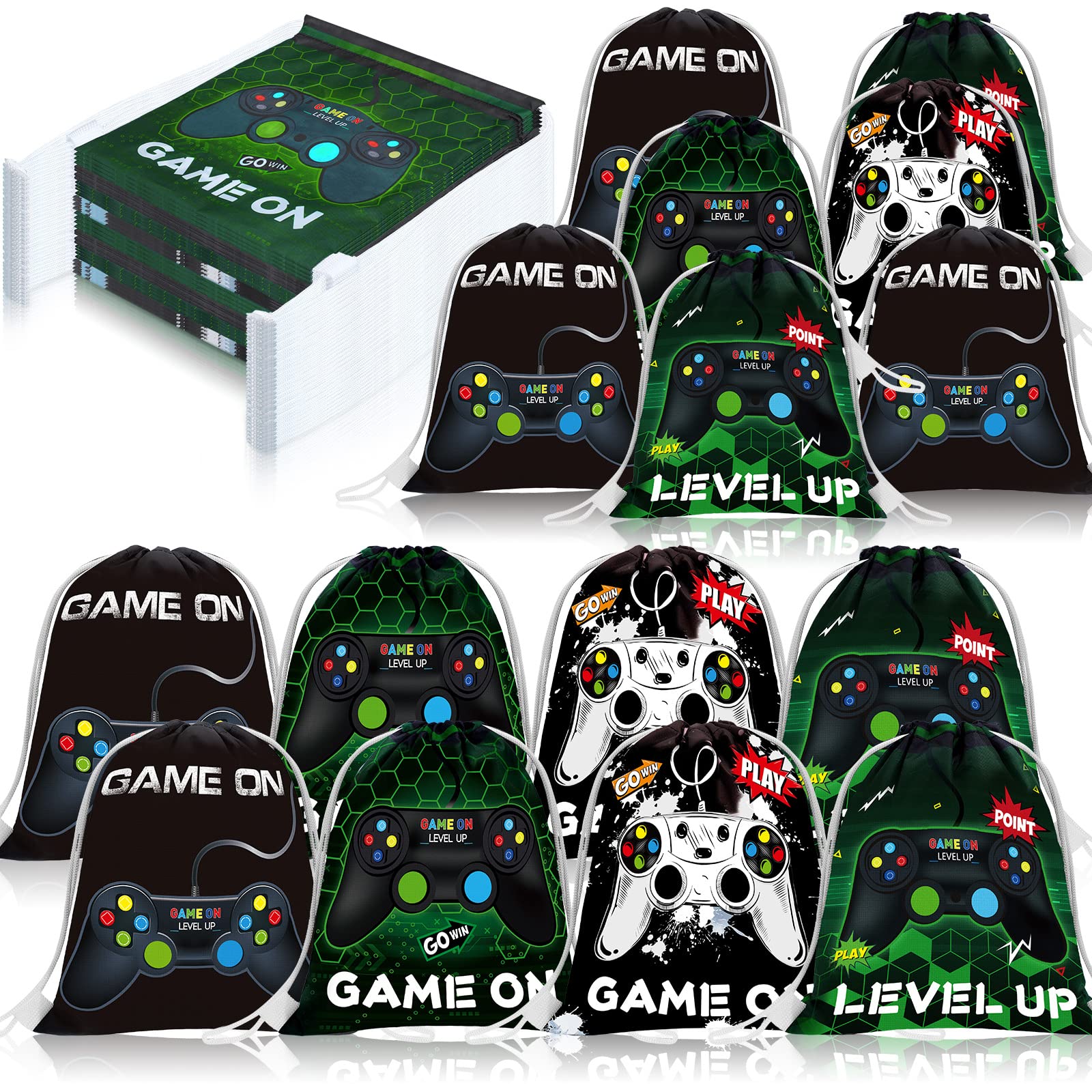 Amazon.com: 12 Pcs Video Game Drawstring Bags Video Game On Theme Gifts  Bags Large Capacity Video Game Bags Sport Gym Drawstring Bag for Kid  Drawstring Backpack Goodie Candy Favor Bags Birthday Party