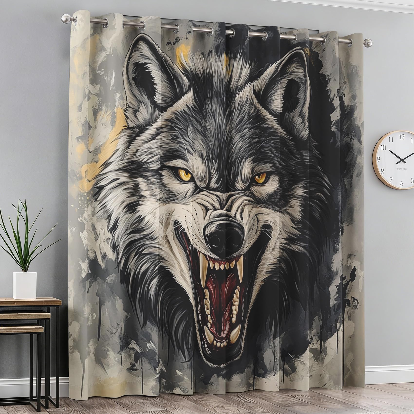 Rideau occultant loup thermique à oeillets pour fenetre chambre