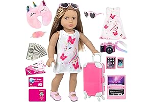 18 Inch Girl Doll Clothes Accessories Travel Play Set for Imaginative Play Fun